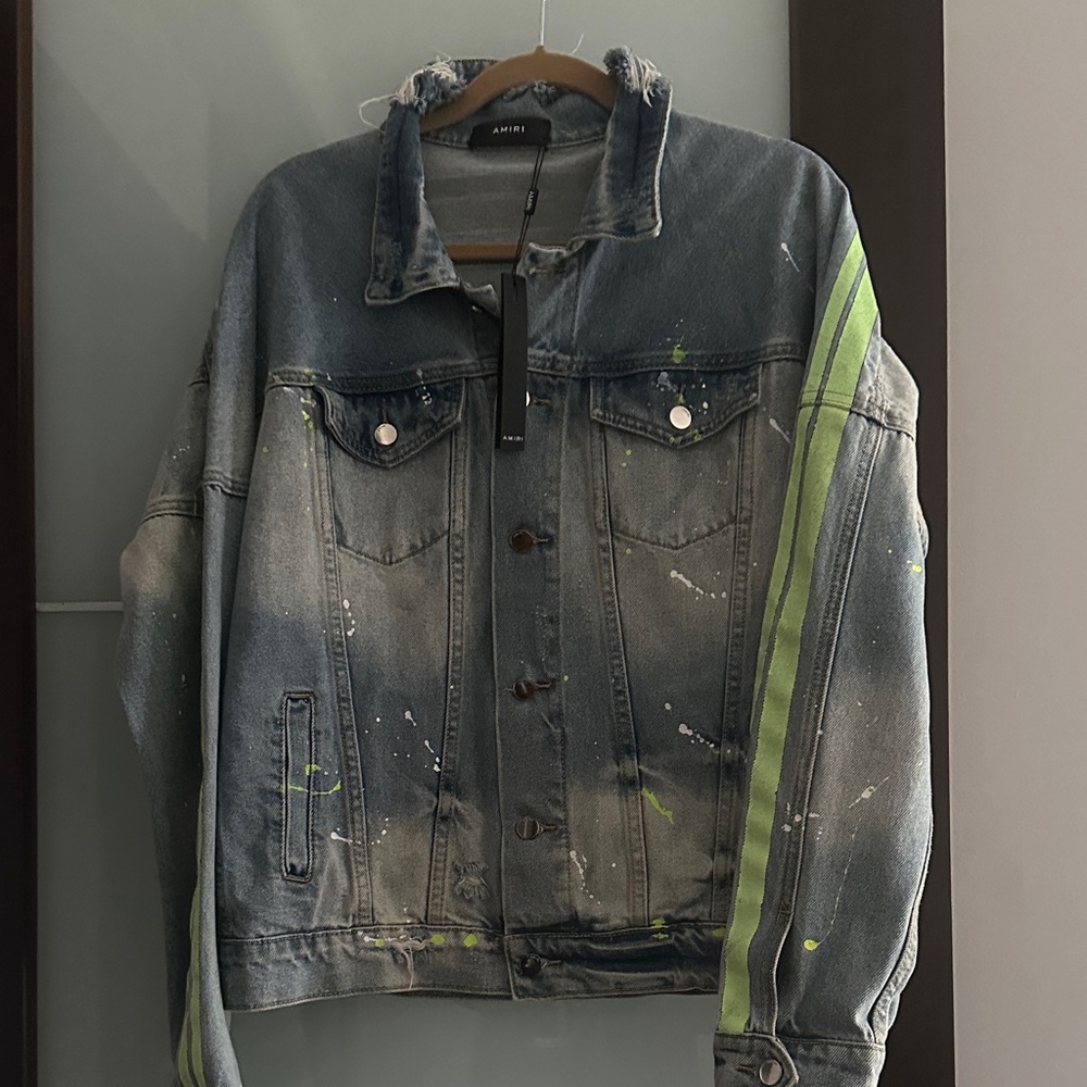 AMIRI Blue and Green Denim Jacket